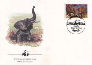 SA04 Uganda 1983 African Elephants FDC - Picture 1 of 1