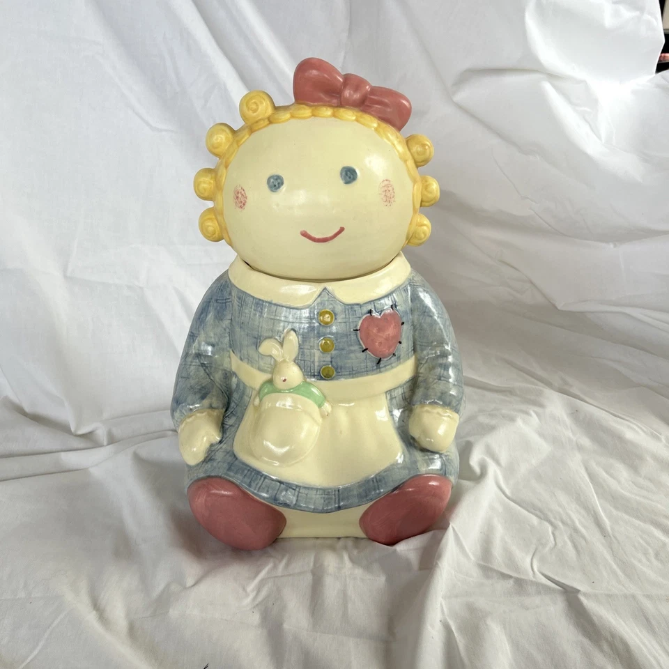 Винтажная тряпичная кукла Treasure Craft США «Сахар» банка для печенья 14 дюймов x 10 дюймов - Изображение 1 из 1