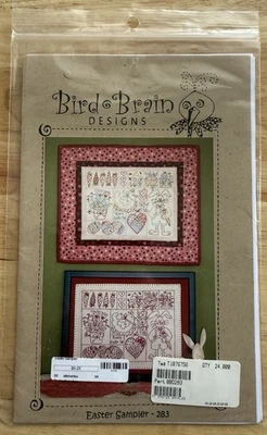 Bird Brain Designs Easter Sampler Red work Appliqué & Wall Hanging Pattern # 283 - Image 1 of 4