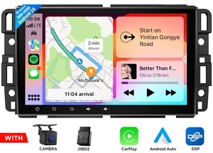 For GMC Yukon Chevy Silverado Double DIN Android 14 8" Car Stereo Radio GPS WiFi - Picture 1 of 23