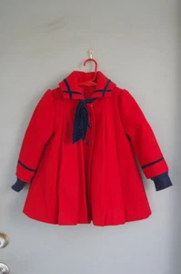 Vintage Rothschild Girls Wool Dress Coat Red 4 USA - Picture 1 of 9