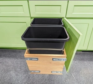 Pull Out Trash Can for Kitchen/Bathroom Cabinet w/Undermount Soft Close Full ... - Picture 1 of 8