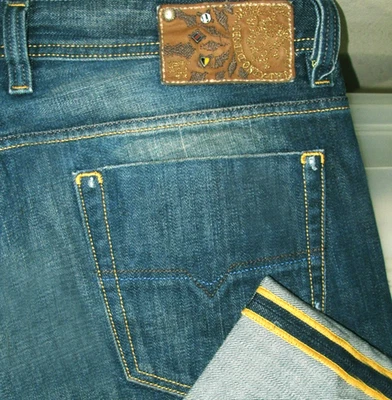 *HOT ITALY Pantalones de mezclilla para hombre DIESEL @ VIKER 71B BOTÓN RECTO 34 x34 (*ajuste 35x34,5) Foto 1 de 4