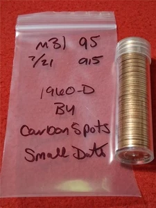 Roll of 1960-D BU LINCOLN MEMORIAL PENNYS SMALL DATE #MF-3195 - Picture 1 of 3