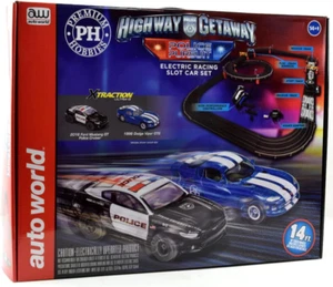 Auto World/Premium Hobbies Highway Getaway Mustang VS Viper HO Scale Slotcar Ra - Bild 1 von 7