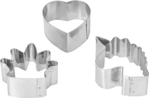 Set stampi da forno corona fiaba, unicorno, cuore 3 pezzi 4-5 cm stampo da forno biscotti - Foto 1 di 1