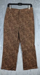 Coldwater Creek Pants Animal Print Black Brown Dress Pants Womens Size 12 Petite - Picture 1 of 10