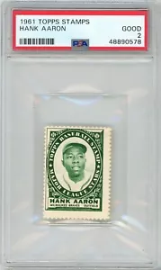Francobolli Topps 1961 Hank Aaron PSA 2 P1410 - Foto 1 di 2