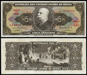 BRAZIL 5 CRUZEIROS (P176a) N. D. (1962) UNC - Picture 1 of 1