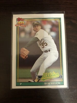 1991 Topps 40 Years Of Baseball Bob Welch #50 Oakland Athletics - Image 1 of 2