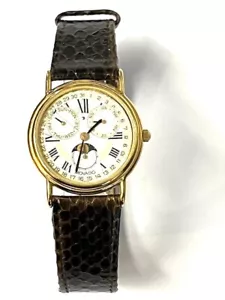 Orologio Vintage Movado 87-03-822 Fasi Lunari 7 Gioielli Triplo Calendario Swiss Made - Foto 1 di 3