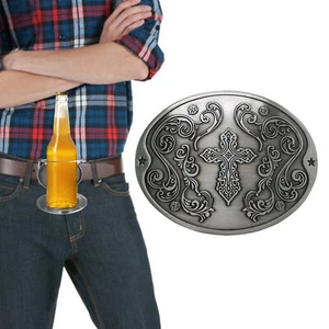 1*Beer Holder Belt Hands-Free Beverage Can Holder Portable Beer Belt Tray Buckle - Picture 1 of 15