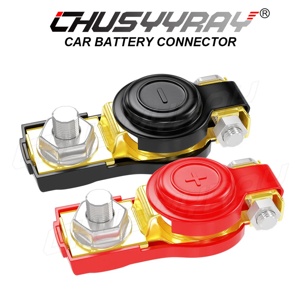 1 par de postes de conector de terminal de batería de coche positivos + negativos universales Foto 1 de 4