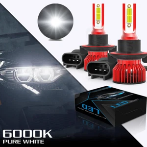 2x H13 LED Headlight Bulbs High Low Beam Conversion Kit 6000K Super Bright White - Picture 1 of 9