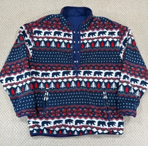 Chubbies Jacket Mens L Red/Blue Reversible Pullover Nordic Fleece Windbreaker - Picture 1 of 19