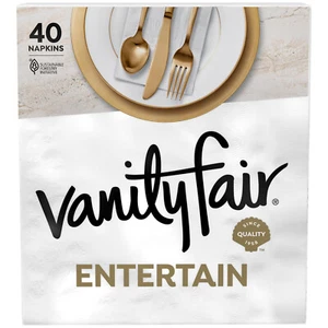 Vanity Fair Entertain Paper Napkins, 40 Count, Disposable Napkins Made For Ente - Picture 1 of 6