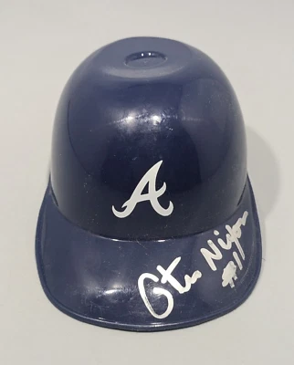 Minicasco firmado autografiado por Otis Nixon #1 de los Atlanta Braves Foto 1 de 3
