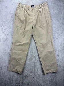 Vintage Polo Ralph Lauren Hose 36x28 khaki Baumwolle Chino Made in USA plissiert Herren - Bild 1 von 13