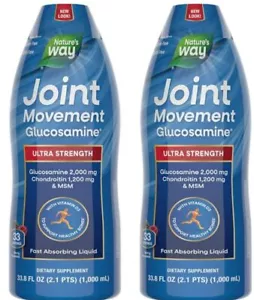 2 Pack Nature Way Joint Movement Glucosamine Extra Strength, 33.8 Ounces Bundle - Picture 1 of 2