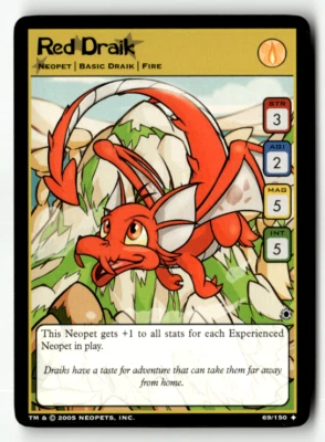Neopets TCG - Red Draik 69/150 - Rare - The Darkest Faerie WOTC - Image 1 of 2