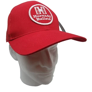 Hornady Red Cap Snapback New w/ Tags Cotton Blend Mesh Back Embroidered Patch - Picture 1 of 9