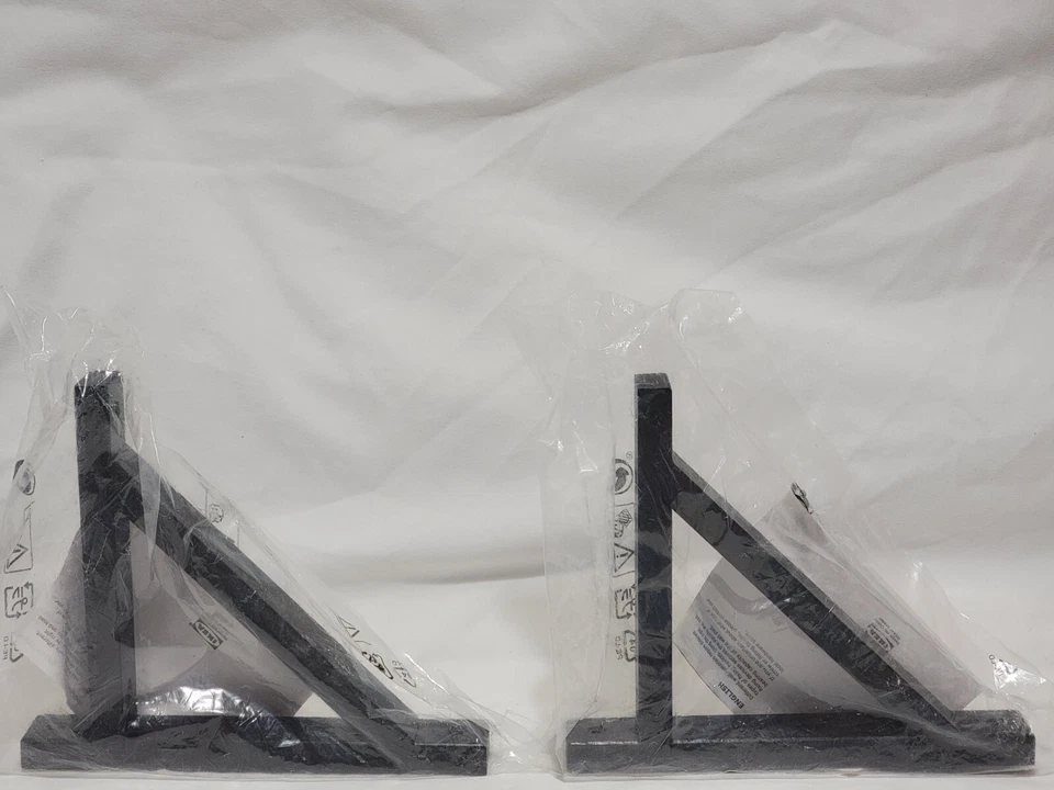 IKEA Pair of EKBY VALTER 18cm Shelf Brackets 001.674.72 Espresso With Tags