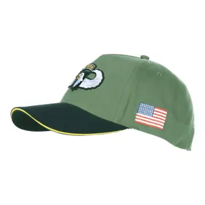 Vintage US Army Baseball Cap 101st Airborne Wings Screaming Eagle Patches Flag - Picture 1 of 8