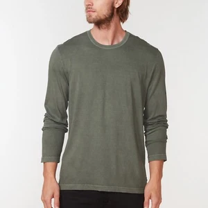 James Perse Herren Langarm Oliv Pigment Rundhalsausschnitt T-Shirt Größe 1/S & 4/XL - Bild 1 von 2