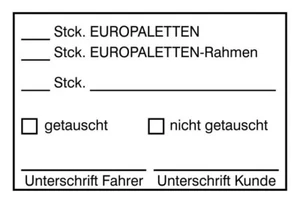 Stempel „Europaletten getauscht“ Handstempel Holzstempel Paletten Lager Magazin - Bild 1 von 2