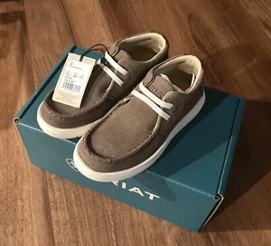 Ariat Youth Hilo Brown Bomber Suede Slip On Shoes 10051007 - Size 12 BNWB - Picture 1 of 6