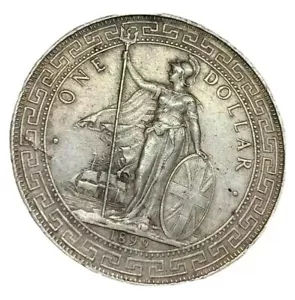 1899B British Trade Dollar coin AUNC condition with lamination error. Rare - Picture 1 of 4