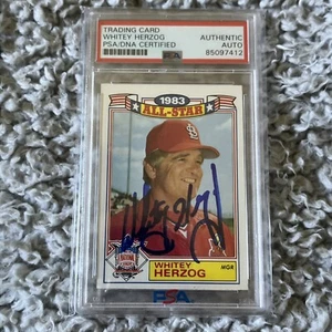 1984 Topps All-Stars Whitey Herzog St. Louis Cardinals PSA Authentic Autograph - Picture 1 of 6