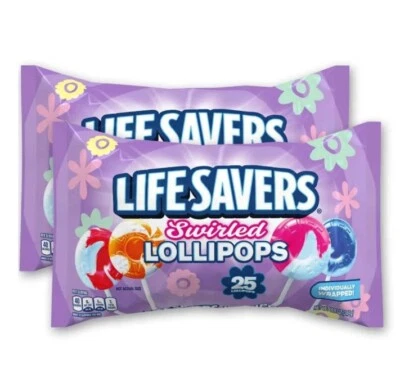 LIFE SAVERS® Swirl Lollipops 2 Pack of 25 Count Bags = 50 Total! Best by 01/26