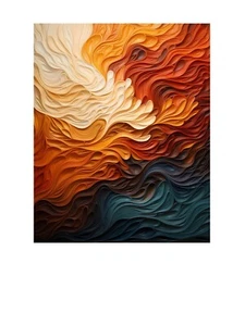 16x20 Color Flow Abstract Canvas Print Wall Art - Picture 1 of 6