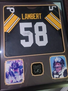 Framed Jack lambert autographed jersey No COA - Picture 1 of 3