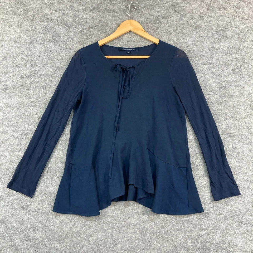 French Connection Womens Blouse Top Size S Small Blue Long Sleeve Shirt 27911 - Image 1 of 4
