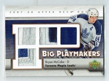 07-08 UD Upper Deck Big Playmakers  Bryan McCabe  /10  Quad Patches