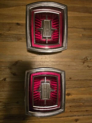 1966 Ford Galaxie 500 OEM Taillights Lens,Housing Assembly &Chrome Bezels  - Image 1 of 4