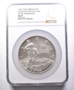 MS69 1988 P SWO-208IIB Young Astronauts Silver Medal NGC *0640 - Picture 1 of 3