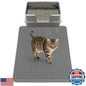 Easy Clean Silicone Cat Mat for Litter Box - 33.7" x 22" Waterproof Non-Slip  - Picture 1 of 5