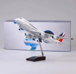 Philippines Airline 45cm Led Light Boeing 747 Plane Model Aircraft Airways Stand - Picture 1 of 9