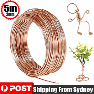 5M/10M 2mm Copper Wire Bare Uncoated New DIY Crafts Hand Crafts Hobbies Solid AU - Picture 1 of 14