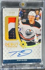 2020-21 Upper Deck Ultimate Collections Ryan McLeod Auto Debut Threads x/99