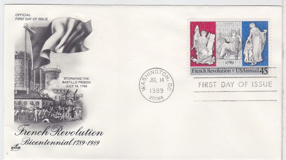 TurtlesTradingPost- French Revolution Bicentennial 1989 C120 FDC Artcraft Cachet - Image 1 of 1
