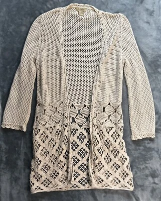 Cárdigan Encaje Mujer Suéter Colección Peck & Peck Crema Primavera Verano Mediano Foto 1 de 4