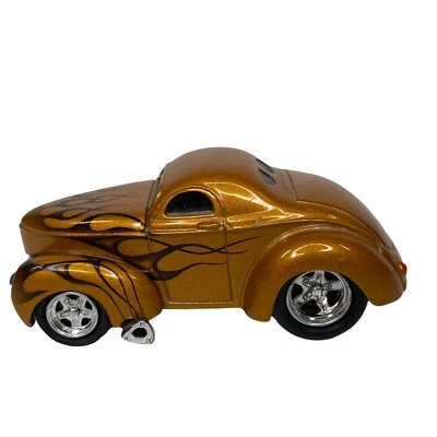 2001 Funline Willys Coupe Diecast Car Daimler Chrysler Flames Muscle Machines - Image 1 of 4