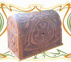 Secesyjna secesja antyczna wysoka dekoracyjna skórzana szkatułka w stylu secesyjnym około 1900 roku