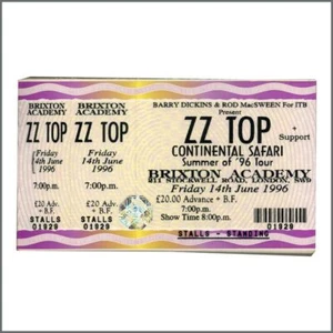 ZZ Top Brixton Academy Ticket Books (UK) - Bild 1 von 1