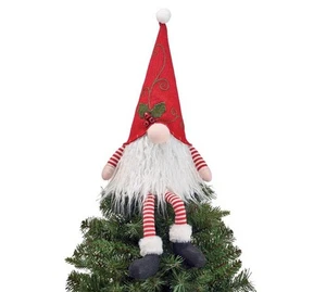 Burton+BURTON Decorative Christmas Gnome Tree Topper, 18-inch Height - Picture 1 of 1