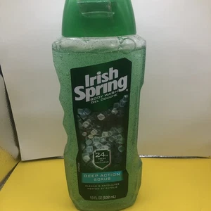 Irish Spring Deep Action Scrub Body Wash 18 oz Paraben Free Cleans & Exfoliates - Picture 1 of 4